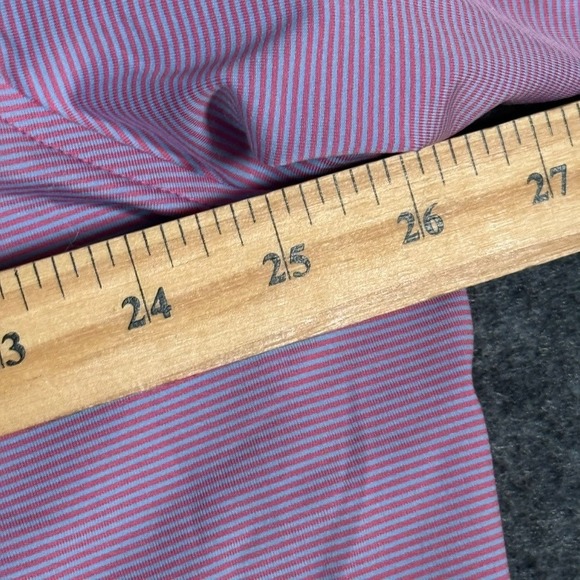 Peter Millar Jubilee Stripe Performance Golf Polo Pink Men XXL AutoZone Logo NWT - Picture 9 of 10